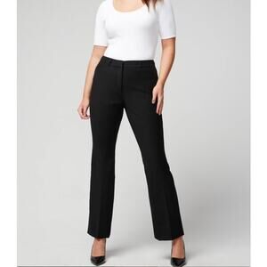 WHBM Womens 12 Long black comfort stretch slim bootcut dress pants slacks new